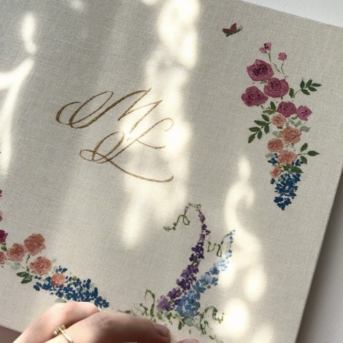 malowana KSIĘGA GOŚCI "Les Fleurs"