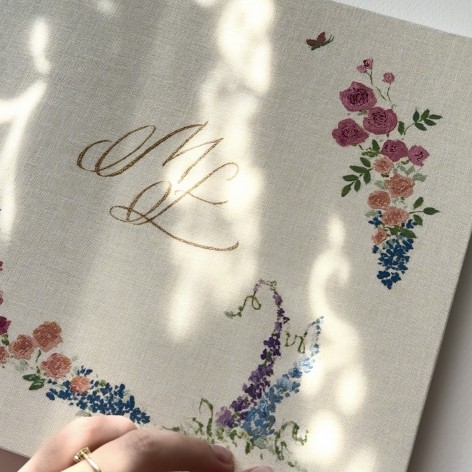 malowana KSIĘGA GOŚCI "Les Fleurs"